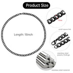 10 Pack 18inch Black Cuban Chain Necklace Bulk for Jewelry Making Stainless Steel Chunky Curb Cuban Jewelry Chains Kit - color: Black 18", size: 1.8mm