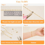 5 Meters Stainless Steel Chains Bulk on Spool Paperclip Link Chain for Jewelry Making with Jump Rings and Lobster Clasps - color: Paperclip Gold