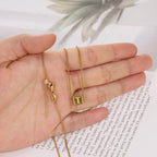 Crisjanggo 10 Pcs Stainless Steel Adjustable Necklace Chains 20 Inch Gold Plated 1 mm Thin Chain Bulk with Rubber Stopper for Jewelry Making - color: Gold Box