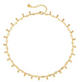 MTMY Beaded Necklaces for Women 14K Gold Plated Dainty Colorful Green/Rose Beaded Pearl Choker Necklace Delicate Boho Choker Necklace Jewelry Gift - style: Water drop beads
