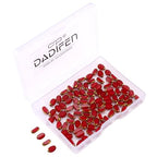 Glass Rice Beads Red 4x6mm 50pcs Faceted Oval Golden Edge Crystal Loose Beads for DIY Craft Jewelry Making - color: Red
