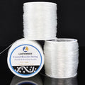 LUSTEMBER 1mm Stretchy Bracelet String, 3 Rolls Durable Elastic String, Clear Bead Cord for Bracelets, Necklaces, Beading, and Jewelry Making (300 m) - size: 1mm