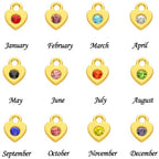 BetterJonny 120 Pieces Crystal Birthstone Charms Beads, 12 Colors Round Crystal Charm with Rings Handmade Jewelry Pendants for Jewelry Necklace Bracelet Earring Making - color: Heart Crystal