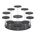 Round Jewelry Stand Acrylic Display Riser Stands Dessert Tower Display Tower for Watch,Jewelry,Rings,Earrings,Mini Figurines,Cupcakes(Black,11Tier) - size: Black-11 Tier