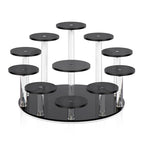 Round Jewelry Stand Acrylic Display Riser Stands Dessert Tower Display Tower for Watch,Jewelry,Rings,Earrings,Mini Figurines,Cupcakes(Black,11Tier) - size: Black-11 Tier
