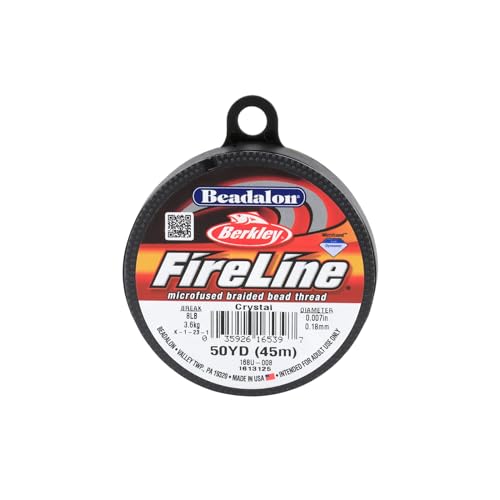 Beadalon FireLine Beading Thread by Berkley, 0.007", Break Strength 8 lb, Crystal, 50 yd - color: Crystal, style: 8 Lb / 50 Yd