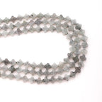 8mm Natural White Labradorite Gemstone Faceted Clovers Beads Four-Leaf Spacer Loose Beads for DIY Jewelry Making Beads - color: White Labradorite
