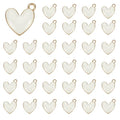 MECCANIXITY Enamel Alloy Heart Charm, Valentine Heart Pendants Love Jewelry Making Charm for DIY Necklace Bracelet Earrings Keychain - color: White