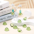 FASHEWELRY 10Pcs Flower Glass Beads Caps 21mm Green Wind Bell Beads 21mm Glass Fishing Beads Floral Jellyfish Beads for Wind Chimes Craft Jewelry Making - color: 21mm，Medium Sea Green