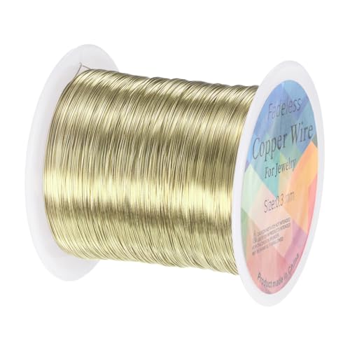 M METERXITY 0.3mm Jewelry Wire, 28 Gauge 328FT Craft Wire Copper Beading Wire for Jewelry Making/Planting/Weaving/DIY Crafting, Soft Metal Wires [100M, Light Golden] - color: Light Golden, size: 0.3mm 28 Gauge