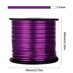 Aluminum Craft Wire, 75 Feet 1.5mm/ 16 Gauge Purple Bendable Soft Metal Aluminum Sculpting Wire Roll Bulk for DIY Crafts Jewelry Making - color: Purple, size: 16 Gauge