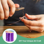 M METERXITY 0.2mm Jewelry Wire, 32 Gauge 328FT Craft Wire Copper Beading Wire for Jewelry Making/Planting/Weaving/DIY Crafting, Soft Metal Wires [100M, Purple] - color: Purple, size: 0.2mm 32 Gauge