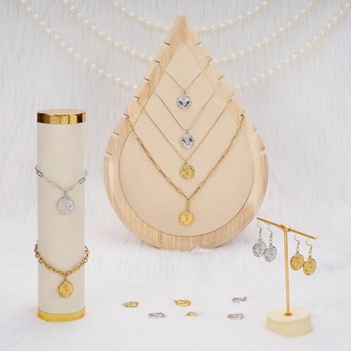 Stainless Steel Jewelry Making Charms Pendants Bulk Round Rose Charm for Bracelet Necklace DIY - color: Rose Gold Silver