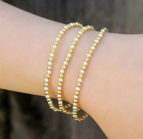 50pcs Adabele Real 1/20 14K Gold Filled Seamless 4mm (0.16 Inch) Tiny Small Round Loose Beads Spacer Non Tarnish for DIY Craft Jewelry Making JK2-A4 - color: 14K Gold Filled, size: 4mm (0.16") - 50pcs