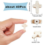 SUNNYCLUE 1 Box About 40Pcs Cross Beads White Synthetic Turquoise Beads Bulk Easter Pocket Crosses in Bulk Mini Cross Charm Crucifix Spacers for Jewelry Making Beading Kit DIY Bracelet Supplies - color: 40pcs 15x20mm White Cross Beads