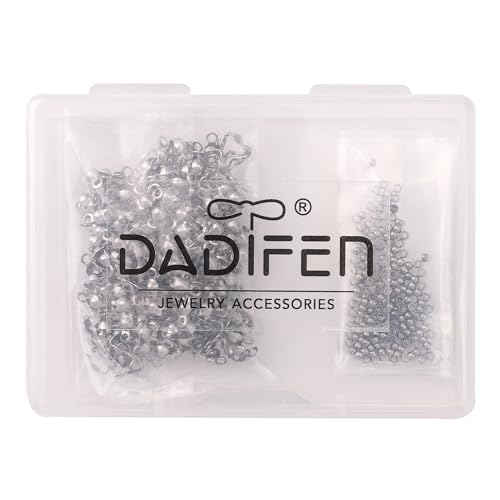 304 Stainless Steel Crimp Beads 1.5mm and End Caps 2.5x5mm Set 200pcs for Jewelry DIY Making and Repairing - color: Crimp Beads and End Caps Set, size: 1.5mm and 2.5x5mm