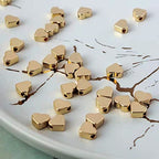 200 Pcs Heart Shape Spacer Beads Small Hole Metal Spacer Beads for Making Bracelet Necklace Earring Accessories DIY Handmade Craft (100 Gold+100 Silver) - color: 100 Gold+100 Silver