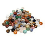 40 Pcs Healing Loose Beads Hexagon Shape Faceted Natural Necklace Stone Pendants Crystal Charms for Jewelry Making DIY Craft - color: hexagon