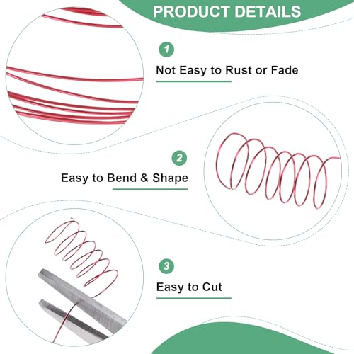 M METERXITY 0.3mm Jewelry Wire, 28 Gauge 328FT Craft Wire Copper Beading Wire for Jewelry Making/Planting/Weaving/DIY Crafting, Soft Metal Wires [100M, Red] - color: Red, size: 0.3mm 28 Gauge