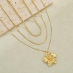 Gold Layered Necklaces for Women, 14K Gold Plated Dainty Gold Chain Choker Necklace Stack, Herringbone Gold Necklaces Set - color: gold-3-Flower