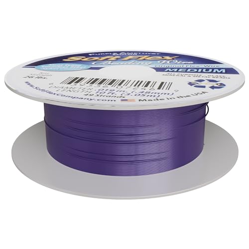 Soft Flex 49 Strand Beading Wire - Medium 0.19 Diameter - 10 Feet Nylon Design Wire - style: Purple Amethyst