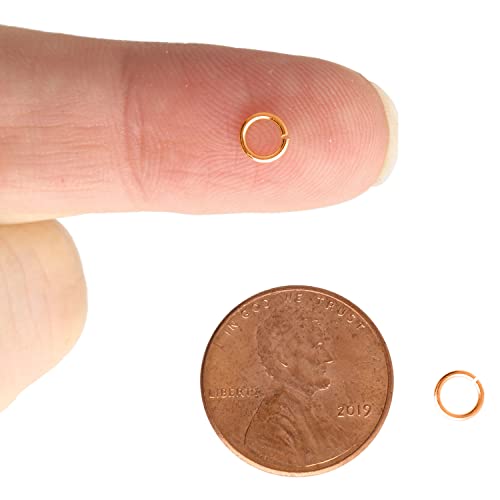 The Beadsmith Open Jump Rings – 5mm, Copper Plated, 22-Gauge (0.67mm) Wire Thickness, 144 Pieces – Findings for Making Keychains, Charms, Chain Mail and Body Jewelry - color: Copper, size: 5mm - 19 Gauge