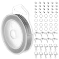 BENECREAT 130 Feet 7 Strand Stainless Steel Beading Wire 0.6mm, with Accessories for Jewelry Making - size: 0.6mm, style: 7 Strand