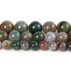 35pcs 10mm Indian Agate Beads Natural Gemstone Beads Round Loose Beads for Jewelry Making - color: Indian Agate, size: 10mm