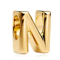 S925 A-Z Bead Charms,Initial Letter Alphabet, 14K Gold Plated, for Bracelet Necklace, Gift for Mothers Nurses Day Graduation Birthday Anniversary, for Girlfriend Family Friend, for Pandora - style: N