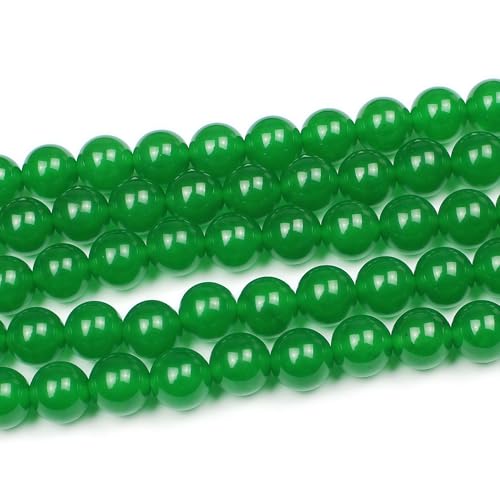 MJDCB Natural Green Jade Round Loose Beads for Jewelry Making DIY Bracelet Necklace (10mm) - color: Green Jade, size: 10mm