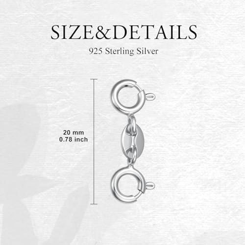 925 Sterling Silver Lobster Clasp for DIY Necklace Bracelet Jewelry Making, Double Spring Clasp with Closed Jump Rings, Necklace Extender Clasp Connector Bracelet Extension (Style 1) - style: Style 1
