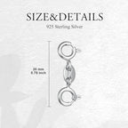 925 Sterling Silver Lobster Clasp for DIY Necklace Bracelet Jewelry Making, Double Spring Clasp with Closed Jump Rings, Necklace Extender Clasp Connector Bracelet Extension (Style 1) - style: Style 1