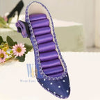 2 PCS Set Jewlery Display Shoe Ring Holder - Mannequin Necklace Display Bracelet Orgaziner (Purple) - color: Purple
