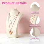 6 Pcs Linen Jewelry Display with Premium Nursing Cloth Stand Necklace Mannequin Holder Bust Necklace for Trade Shows Jewelry Selling