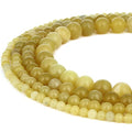 RUBYCA Natural Lemon Jade Gemstone Round Loose Beads Yellow for DIY Jewelry Making 1 Strand - 4mm - color: Lemon Jade, size: 4 MM