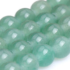 JOE FOREMAN 2MM Big Hole 8mm Green Aventurine Jade Round Natural Gemstone Semi Precious Loose Beads for Jewelry Making 15" Beaded Strand DIY Handmade Craft Supplies - size: 8mm