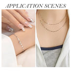 Elecrelive 2mm Sterling Silver Dapped Chains 3.28 Feet Silver Cable Link Chains Permanent Jewelry for Men Women Necklace Bracelet DIY Making - color: Silver, Dapped Link