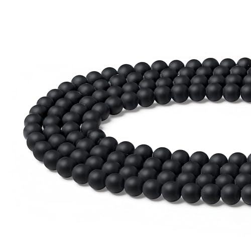 Natural Matte Black Obsidian Beads 100Pcs 8mm Crystal Beads Loose DIY Round Stone Bead for Bracelet Necklace Earrings Making - color: C-Matte Black Obsidian, size: 100pcs
