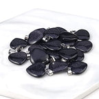 LE SKY 20 Pcs natural stone pendants heart shape healing stone charms for jewelry making - color: blue sand