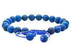 Amazing Gemstone Blue Lava Bracelet for Women Men's Gifts - Protection Healing Crystal Bracelet - 8mm Gemstone Beaded Adjustable Bracelet Pulseras Para Hombres Mujer Stocking Stuffers - color: Blue Lava
