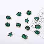 Song Xi Red Shape Random Charms For Jewelry Making Clear Crystal Charms Pendants Bracelets Necklace Earrings Bulk Keychain Arts And Crafts Diy Birthday Gifts For Women AB Color 12pcs - color: Random Shapes - Green