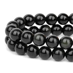 HAAMIIQII 35pcs 10mm Natural Black Obsidian Stone Beads Round Loose Gemstone Beads for Jewelry Making Strand 15 Inch - color: Black Obsidian, size: 10mm 35pcs