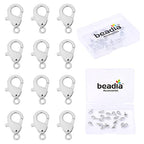 BEADIA Platinum Plated Lobster Clasps Non Tarnish 12mm 20pcs for Jewelry Making Findings - color: Lobster Clasps Platinum, size: 12mm