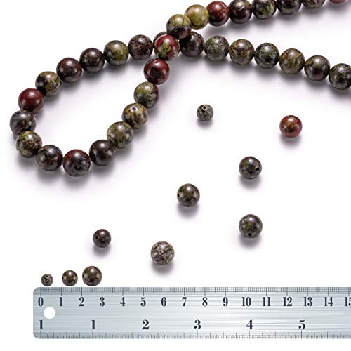 BEADIA Natural Dragon Blood Stone Round Loose Semi Gemstone Beads for Jewelry Making 6MM 61PCS - color: Dragon Blood Stone, size: 6mm
