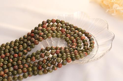 QINJIEJIE 100pcs 8mm Unakite Round Loose Beads, Brown and Pink - color: F-Unakite, size: 100PCS