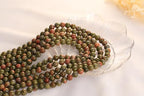 QINJIEJIE 100pcs 8mm Unakite Round Loose Beads, Brown and Pink - color: F-Unakite, size: 100PCS