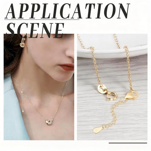 Beebeecraft 1 Box 10Pcs Necklace Chain Extender 18K Gold Plated Sterling Silver Bracelet Extension End Chains Curb Links with Teardrop Tabs S925 Stamp for Jewellery Making Findings DIY Crafts Supplies - color: Gold