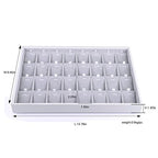 Oirlv Velvet Stackable Jewelry Tray 32 Grids Pendant Organizer Display Showcase Jewelry Storage Trays - size: 32 Grids Necklace/Pendant Tray