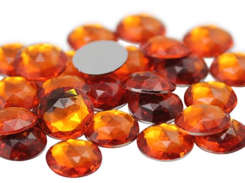25mm Orange Hyacinth .HC Flat Back Round Acrylic Rhinestones Plastic Circle Gems for Costume Making Cosplay Jewels Pro Grade Embelishments - 20 Pieces (Hyacinth) - color: Hyacinth