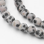 85Pcs Frosted Natural Dalmatian Jasper Beads 4mm Gemstone Beads Round Stone Loose Bead for DIY Bracelets Necklace Earrings Jewelry Making - color: Natural Dalmatian Jasper-Frosted, size: 4mm